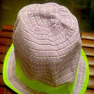 Scala Purple and Green Fedora Hat with Neon Band